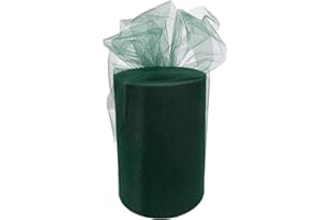 GIFTWRAP ETC. Hunter Green Tulle Fall Decor - 6" x 100 Yards, Easter, Spring, Fabric Netting Ribbon, Wreath, Garland, Swag, Streamers, Gift Wrapping, Bows, Christmas, St. Patrick's Day