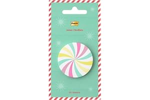Post-it Jingle Sticky Notes, Candy Design, 1.8 in. x 1.8 in., 1 Candy-Shaped Christmas Themed Cute Sticky Note Pad with 50 Sheets