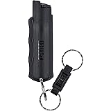 SABRE RED Pepper Spray Keychain with Quick Release for Easy Access – Max Police Strength OC Spray, Finger Grip for Accurate A