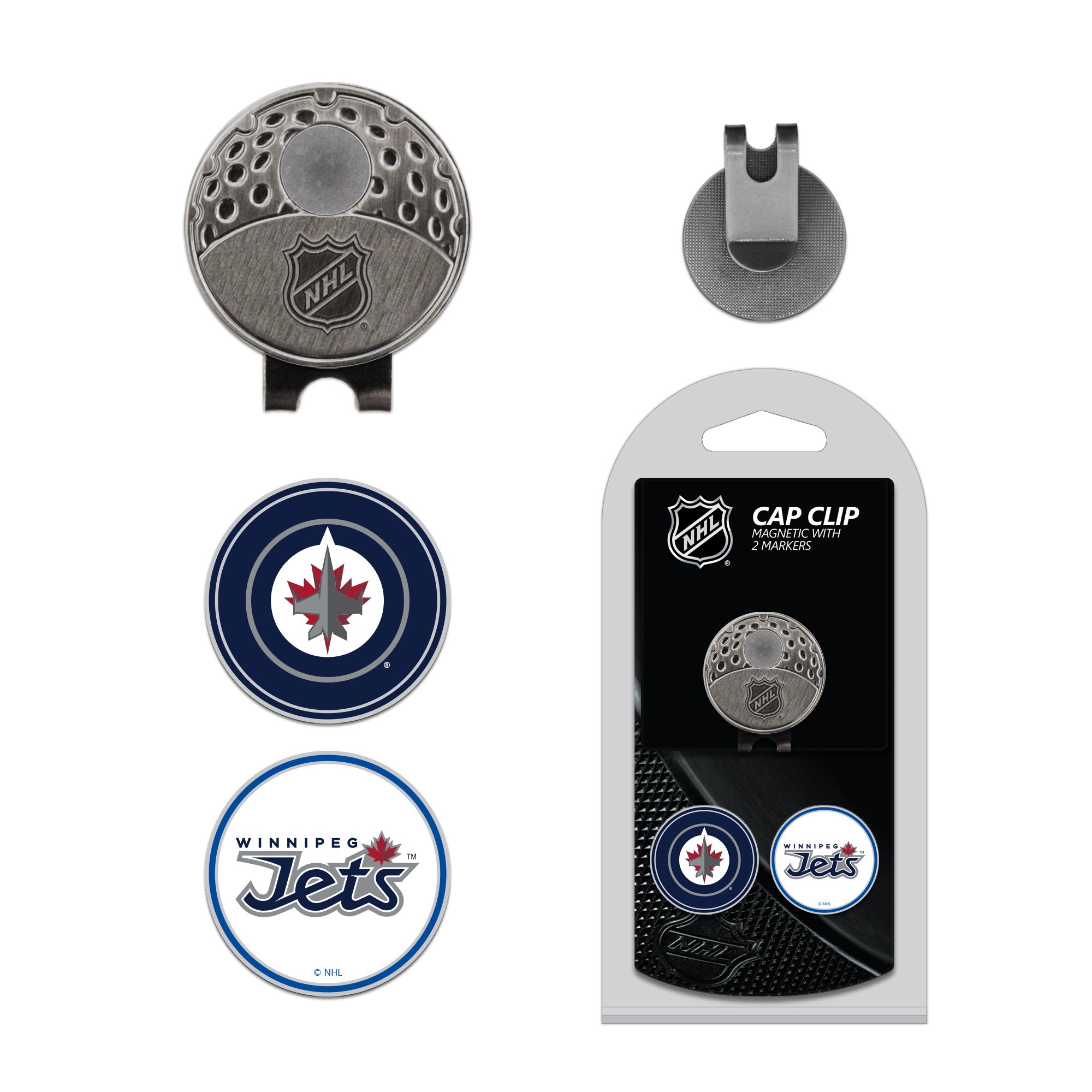 Team Golf NHL Golf Cap Clip with 2 Removable Double-Sided Enamel Magnetic Ball Markers, Attaches Easily to Hats