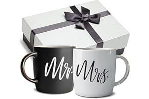 Triple Gifffted Mr and Mrs Coffee Mugs Couples Gifts Ideas for Christmas Wedding Anniversary Engagement Valentines,his Hers P