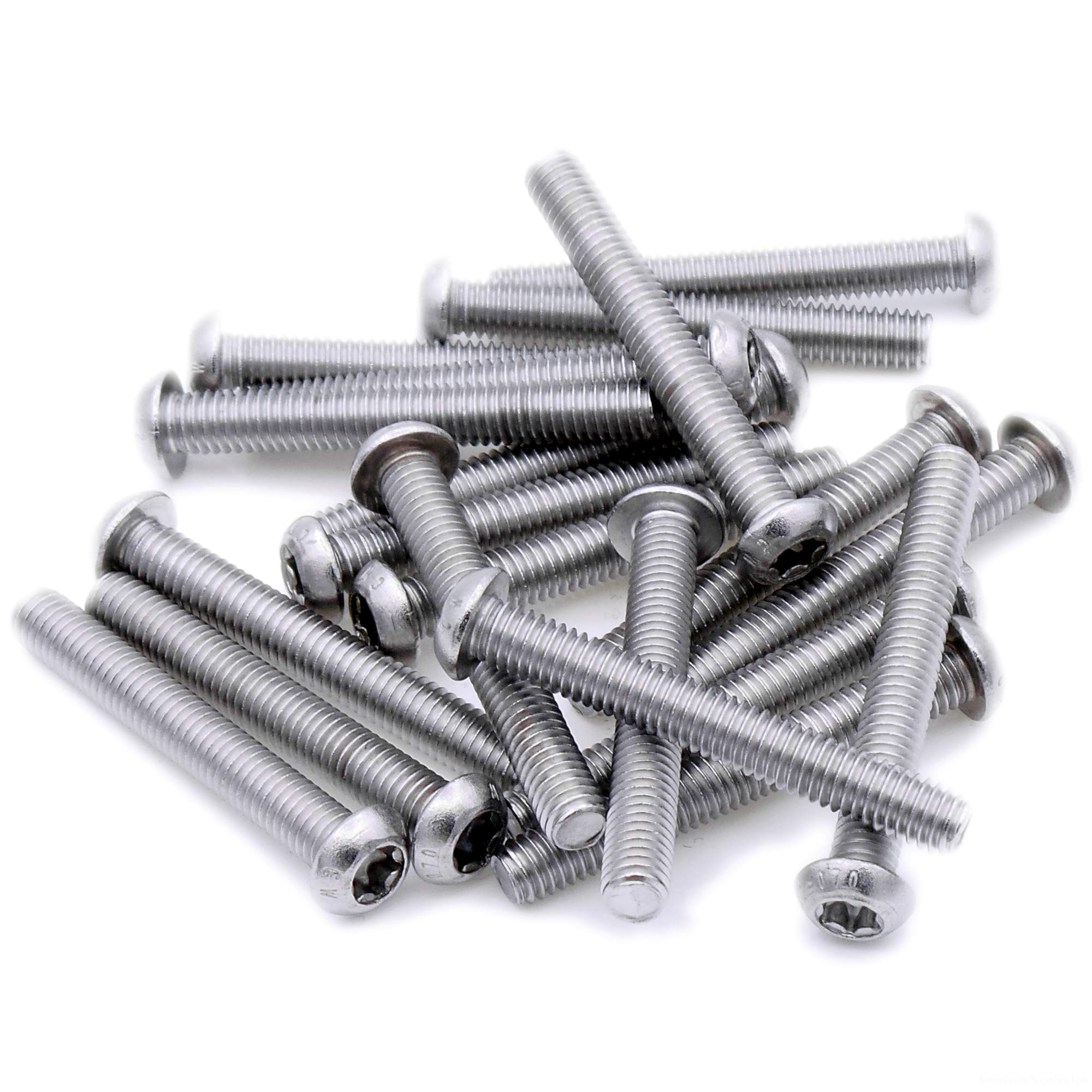 M4 (4mm x 18mm) TX Socket Button Machine Screw (Bolt) - Stainless Steel (A2) (Pack of 20)