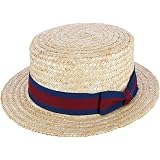 Stetson Boater Wheat Straw Hat Women 