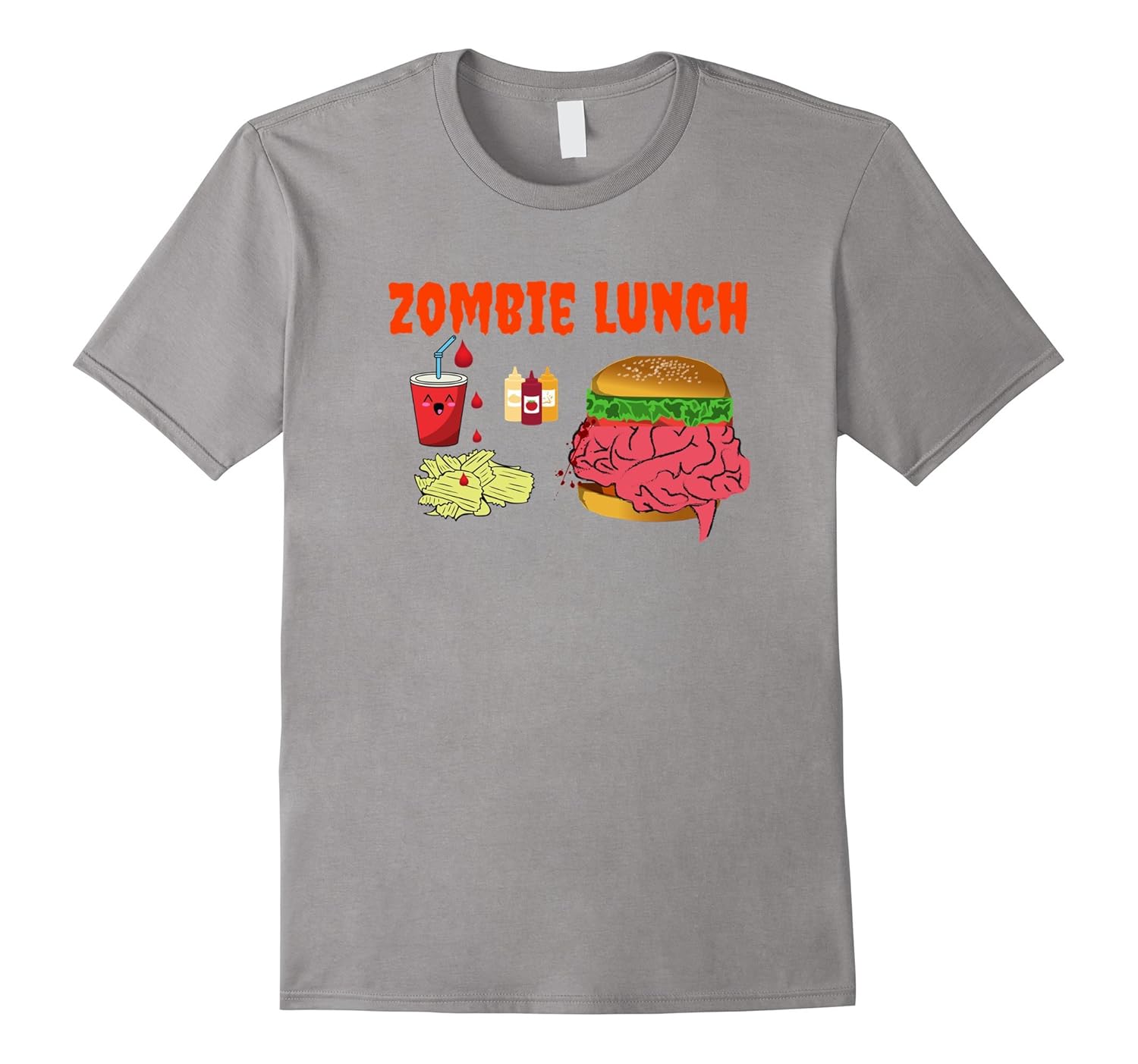 What do Zombies Eat for Lunch? Funny Zombie T ShirtCL Colamaga