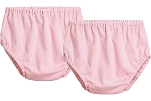 CITY THREADS Made in USA 2-Pack Baby Girls and Baby Boys Unisex Diaper Covers Bloomers Soft Cotton