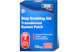 DEBOOB 14 pcs Quit Smoking Patch, Step 2, Easy and Effective to Quit Smoking, 14mg Stop Smoking Aids That Work Patches with 2 Week, Smoking Cessation Product (STEP2)