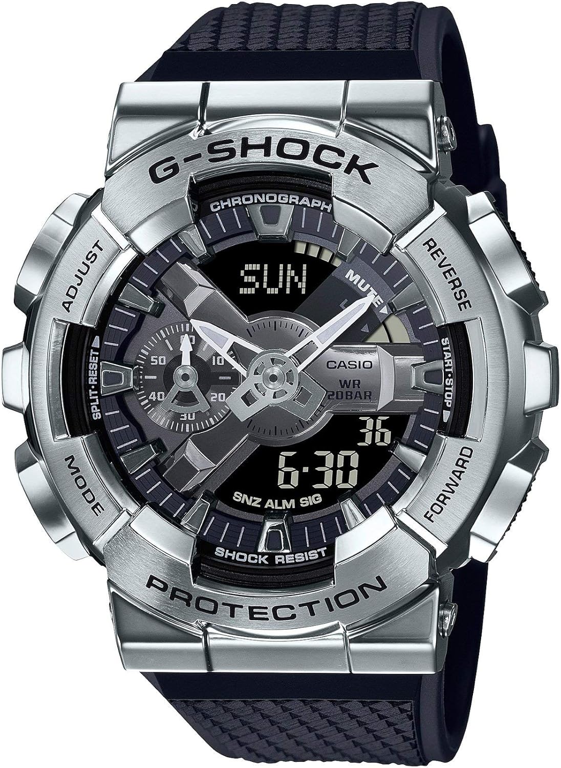 Casio G-Shock GM110-1A Silver Bezel 