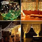 FANSIR 300LED Curtain Fairy Lights 3m x 3m USB Remote 8 Modes Warm White view 5