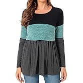 Bearsland Women’s Nursing Top Long Sleeve Scoop Neck Nursing Shirt Breastfeeding Shirt Pregnancy Clothes