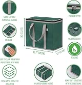 VenO 2Pcs Reusable Large Cooler Bag with Lid Dark Green 40L Capacity view 3