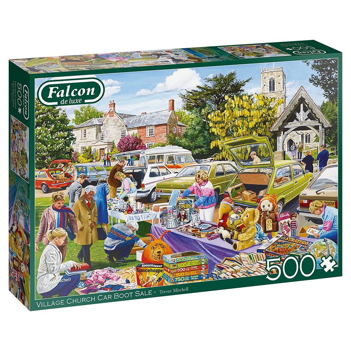 Jumbo, Falcon de luxe - Village Church Car Boot Sale, Jigsaw Puzzles for Adults, 500 piece