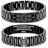 Easter Basket Stuffers-Soccer Gifts for Boys Men Kids Coach Players Soccer Bracelets for Boys Lovers Accessories Stuff Cross Religious Christian Bible Adjustable Stainless Steel Jewelry Gifts