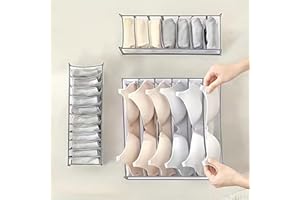 3PCS Drawer-Style Underwear Organizer Thickened With Removable Dividers Transparent Mesh For Bras Panties Socks Closet Travel