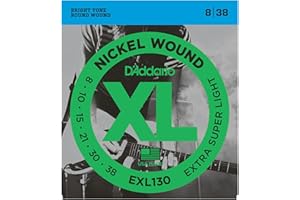 D'Addario EXL130 Nickel Wound Electric Guitar Strings - Extra-Super Light 8-38