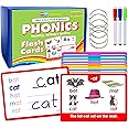 530 Learn to Read Write Spell Decodable Words with Pictures and Sentences, 154 Phonics Flash Cards for Kids Ages 3-10, Letter Sounds, CVC Words, Blends and Digraphs Preschool, Kindergarten, 1st Grade