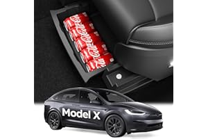 Wigoo 2025 Upgraded Tesla Model X Accessories Under Seat Storage Box Organizer [Increased Storage & Firm Installation] TPE Underseat Storage Tray, for Model X 2022~2025 (2PCS)