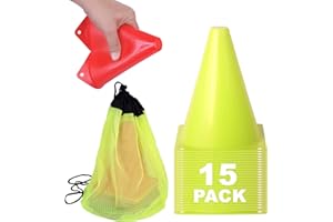 Athllete Cones for Sports Training, 7 Inches Tall & Visible, Durable and Easy to Handle Sports Cones, Ideal for All Kinds of Training Cones Activities and Field Practice Sport