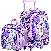 KLFVB Kids Luggage for Boys Girls, Cute Rolling Wheels Suitcase for Toddler, Children Travel Carry on Suitcase