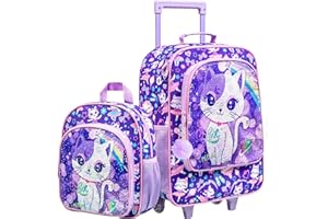 KLFVB Kids Luggage for Boys Girls, Cute Rolling Wheels Suitcase for Toddler, Children Travel Carry on Suitcase