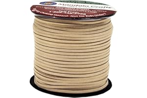 Mandala Crafts Faux Suede Cords Tan Leather Cords for Jewelry Making - 2.65mm Leather Laces Leather Strips Flat Vegan Leather Strings for Dream Catchers Supplies