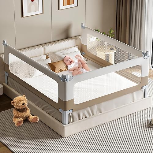 Bed Rail Guard for Toddlers Sides Double Child Lock, Safety