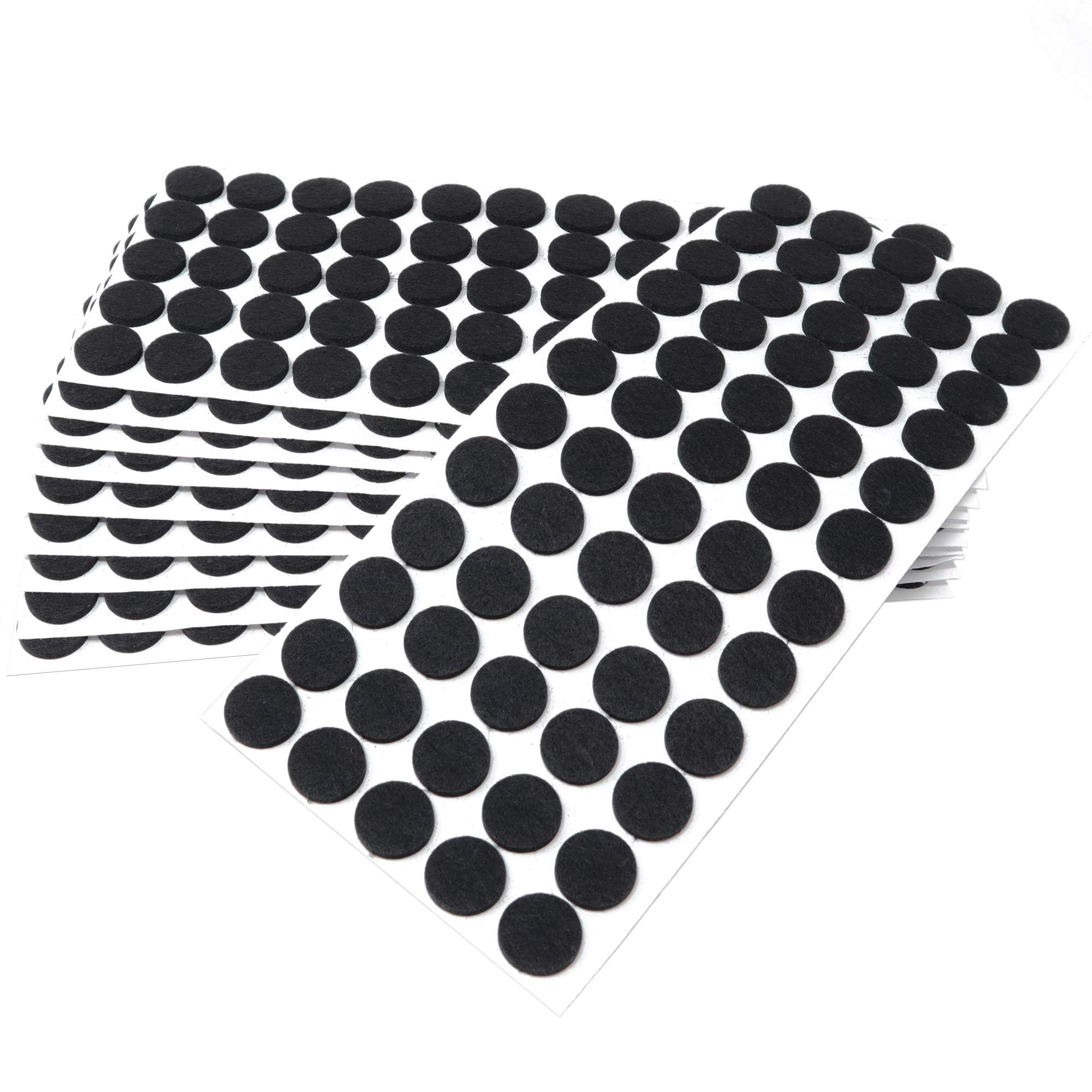 Adsamm® / 600 x self-adhesive felt pads/Black/ø 0.79'' (ø 20 mm) / round / 0.138'' / 3.5 mm thick stick-on furniture felt glides/Furniture & Chair Glides