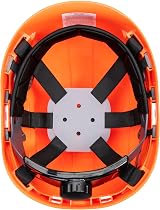 Portwest PS63 Vented Safety Helmet ABS Shell 6 Point Harness Orange One Size view 2