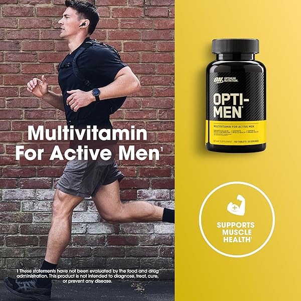 OPTIMUM NUTRITION OPTI-MEN, VITAMIN C, ZINC AND VITAMIN D, E, B12 FOR IMMUNE SUPPORT MENS DAILY MULTIVITAMIN SUPPLEMENT, 150 COUNT (PACKAGING MAY VARY)