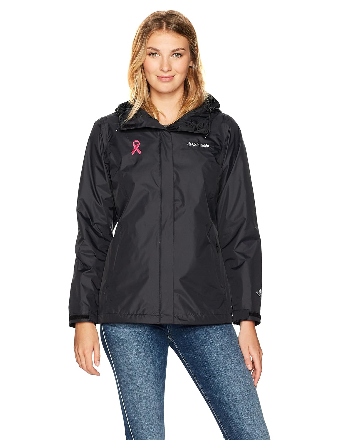 columbia tested tough in pink rain jacket