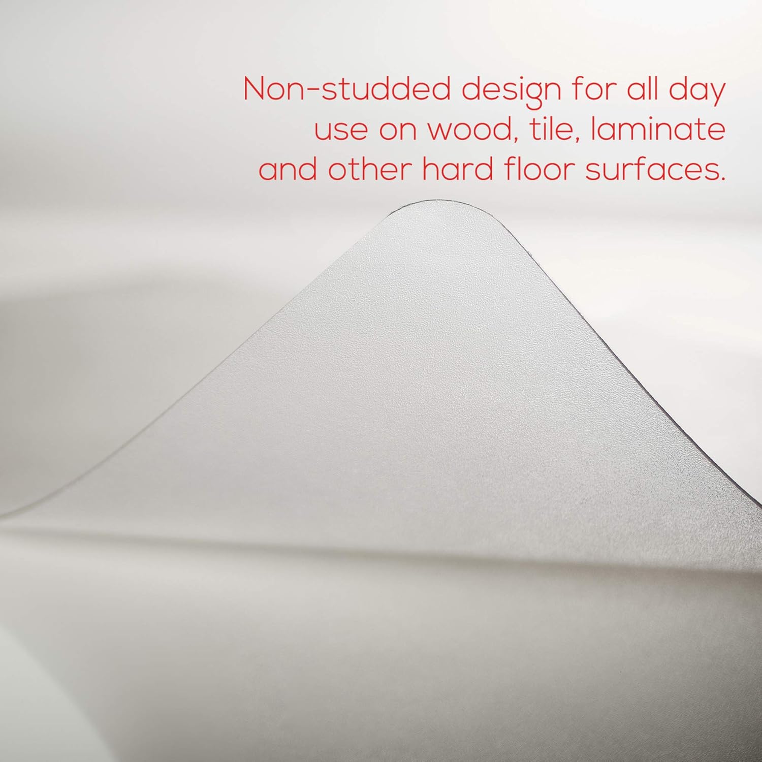 Lorell Nonstudded Design Hardwood Surface 48 x 36-Inch Vinyl Chair Mat, Clear: Kitchen & Dining