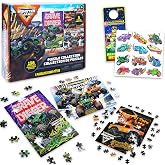 Monster Jam Premier Jigsaw Puzzle Set - Bundle with 3 Truck Puzzles Plus Tattoos and More for Kids Adults | Monster Jam Toys for Boys