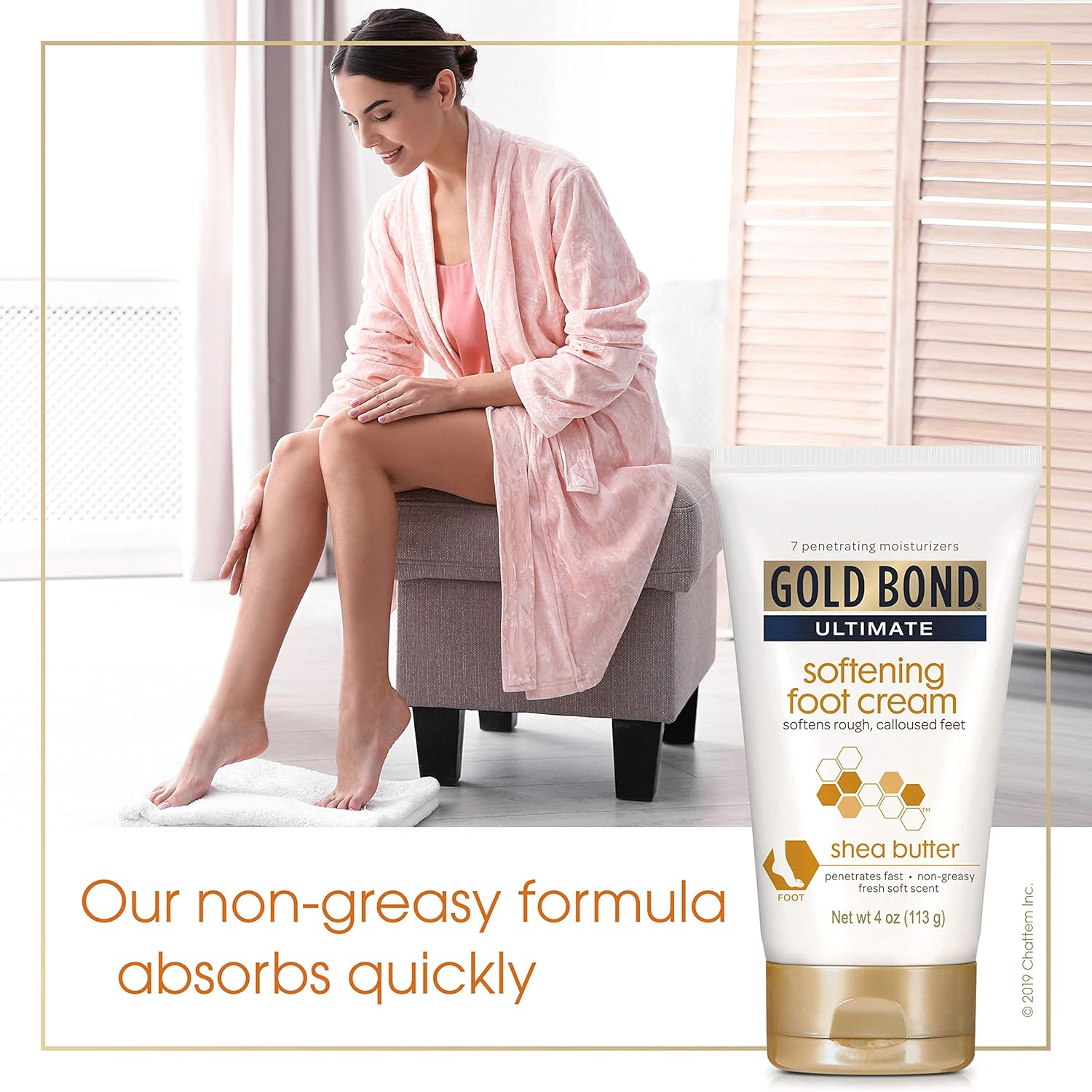 Gold Bond Ultimate Softening Foot Cream with Shea Butter, 4 Ounce, Leaves Rough, Dry, Calloused Feet, Heels, and Soles Feeling Smoother and Softer. Includes Vitamins A, C, E, and Silk Amino Acids.: Health & Personal Care