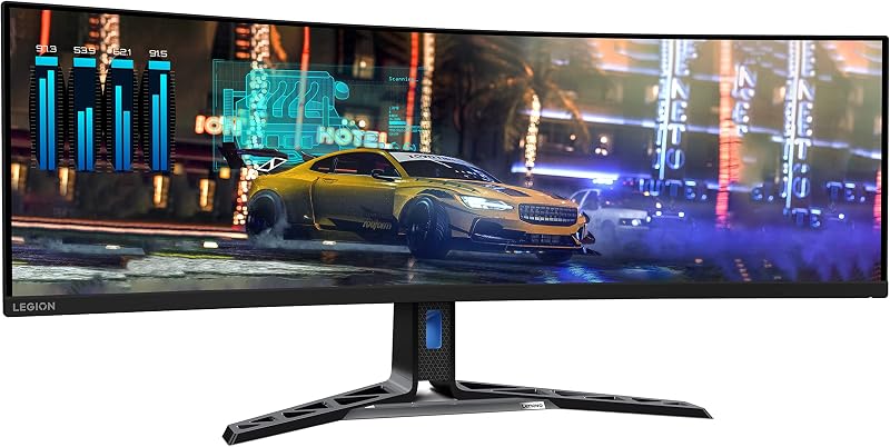 Legion R45w-30 - Écran Gaming 44.5'' DQHD (VA Panel, 165Hz, 1ms MPRT, HDMI+DP+USB-C, FreeSync Premium Pro, HDR4000, Haut-parleurs) Réglage en Inclinaison/Rotation/Hauteur - Noir