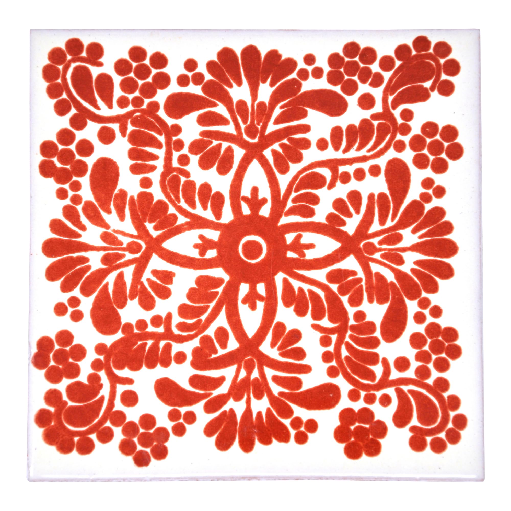 Tumia LAC Handmade Mexican Talavera Tile - Authentic Style Gilberto Ceramic Tiles for Crafts, Backsplashes and Home Improvement - Tile 10 Pack