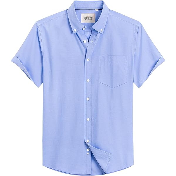 Amazon.com: Edwards Men's Short Sleeve Oxford Shirt Small Blue