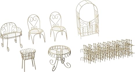 Hi Line Gift Ltd Fairy Garden 10 Piece Patio Furniture Set