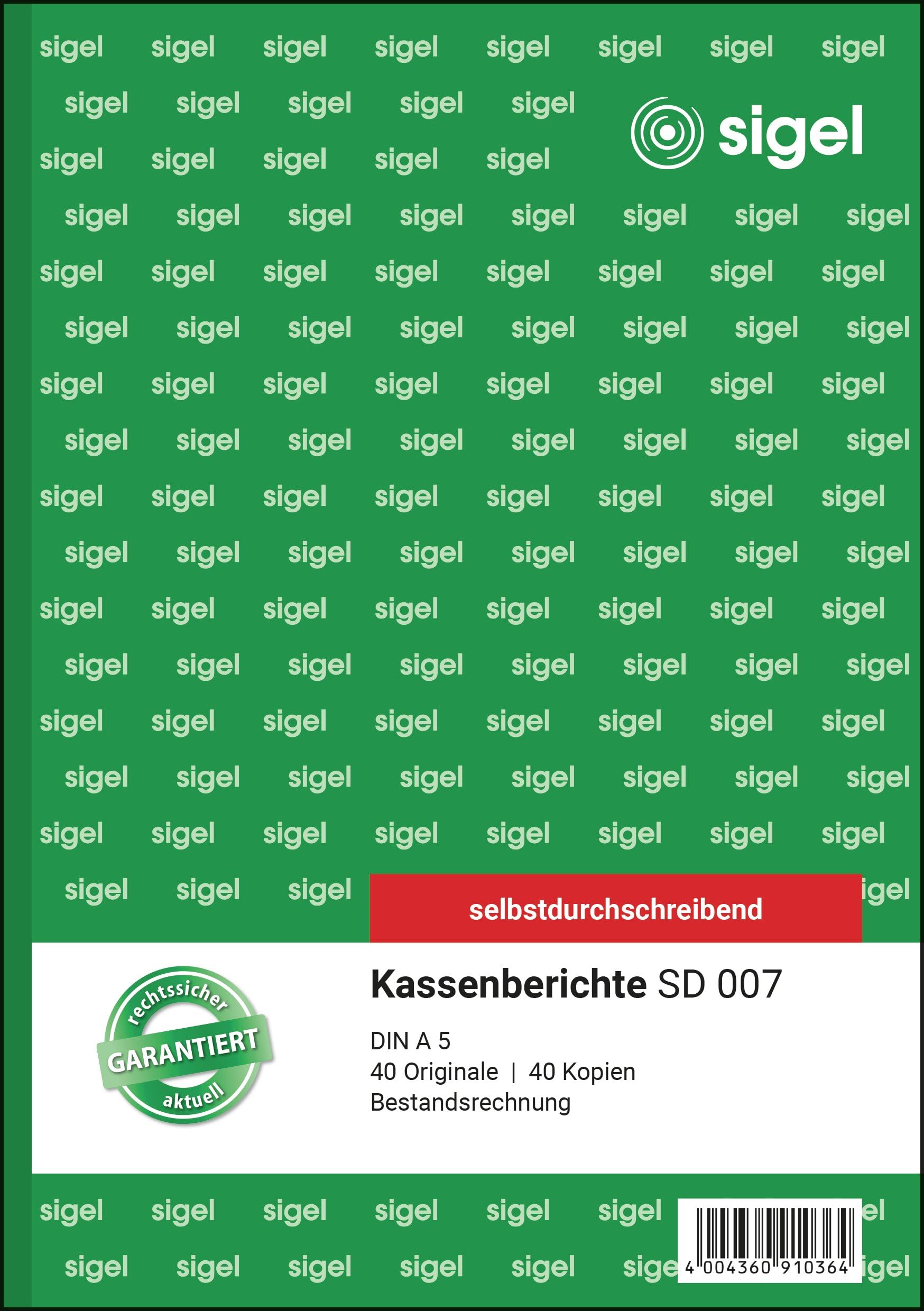 Sigel KA518 Cash Report/an Account 2 x 1 Items Pack of 1