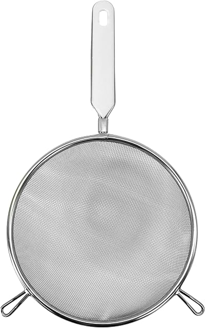 Fackelmann Stainless Steel Sieve Colander 18cm White Handle Inlay