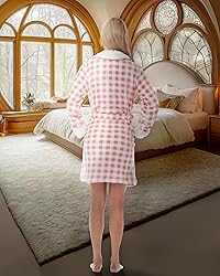 Alexander Del Rossa Women's Short Plush Robe with