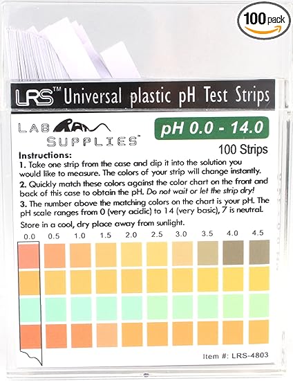 Amazon Com Plastic Ph Test Strips Universal Application Ph 0 0 14 0 0 5 Ph Intervals 100 Strips Health Personal Care