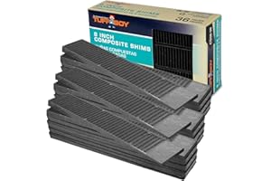 TUFFBOY Composite Shims and Leveling Wedges (36 Pack, 8") - Made in USA - Extreme Load Support Plastic Shims for Leveling - Table, Floor, Doors, Toilet, and Furniture Levelers