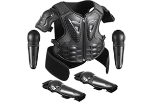 yeesport Youth Chest Protector Motocross Armor, Kids Dirt Bike Gear for Ages 4–12, Adjustable Youth Motorcycle Jacket with Elbow & Knee Pads for Cycling, Skating, Scooter Riding