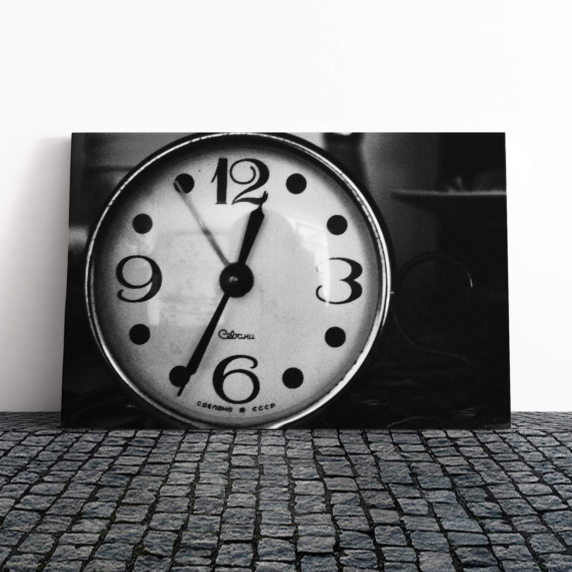 Watching The Clock Canvas Print | Gallery Wrapped 30mm Frame Wall Art | 20x14 inches | Ready to Hang | Modern Picture | Living Room Bedroom Lounge Office