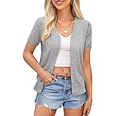 GRACE KARIN Womens 2026 Summer Short Sleeve Cardigan Sweaters Lightweight Cropped Shrug Cardigan Business Casual Clothing Top