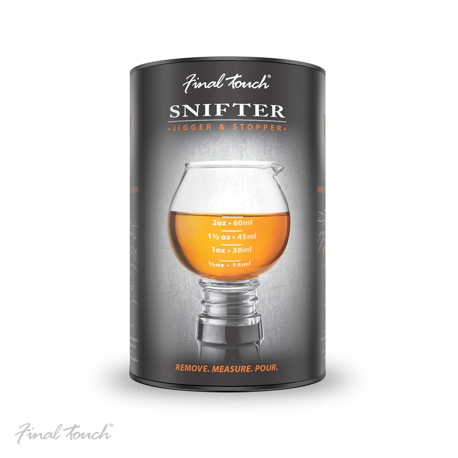 Snifter Jigger Stopper 3 in 1 Measuring Jigger, Bottle Stopper & Shot