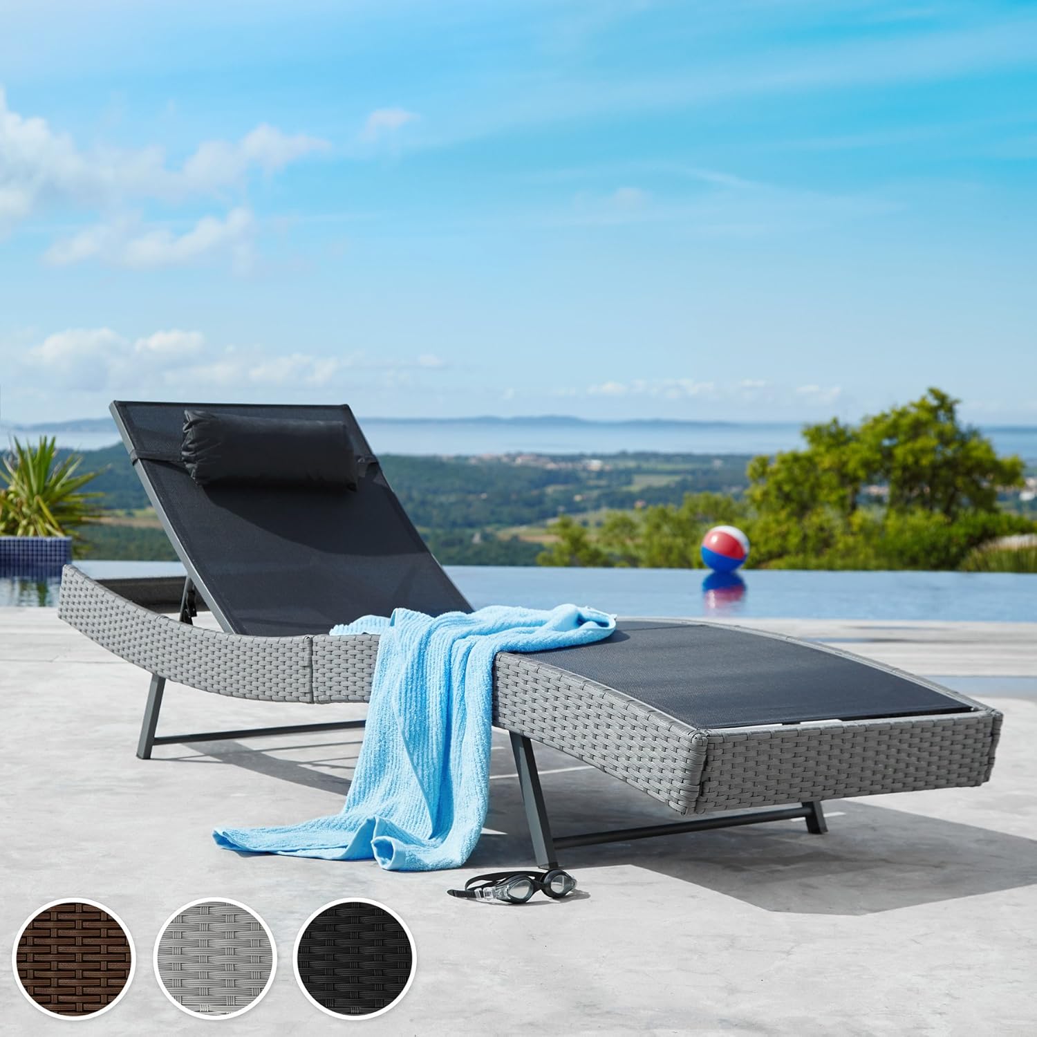 Diverse Farben Grau Nr 402055 Tectake Polyrattan Sonnenliege Gartenliege Rattan Garten Liege Gartenmobel Mit Kissen Sidra Hospital