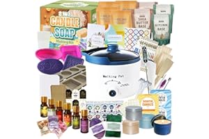 PIUH 2-in-1 Candle & Soap Making Kit for Beginners, All in one Complete DIY Craft Kit to Make Handcrafted Soap Bars + Scented Candles with Melting Pot, Wax, Soap Base, Molds, Fragrance Oils and Dyes