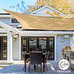 Colegence 10'x10' Square Sun Shade Sail, Permeable