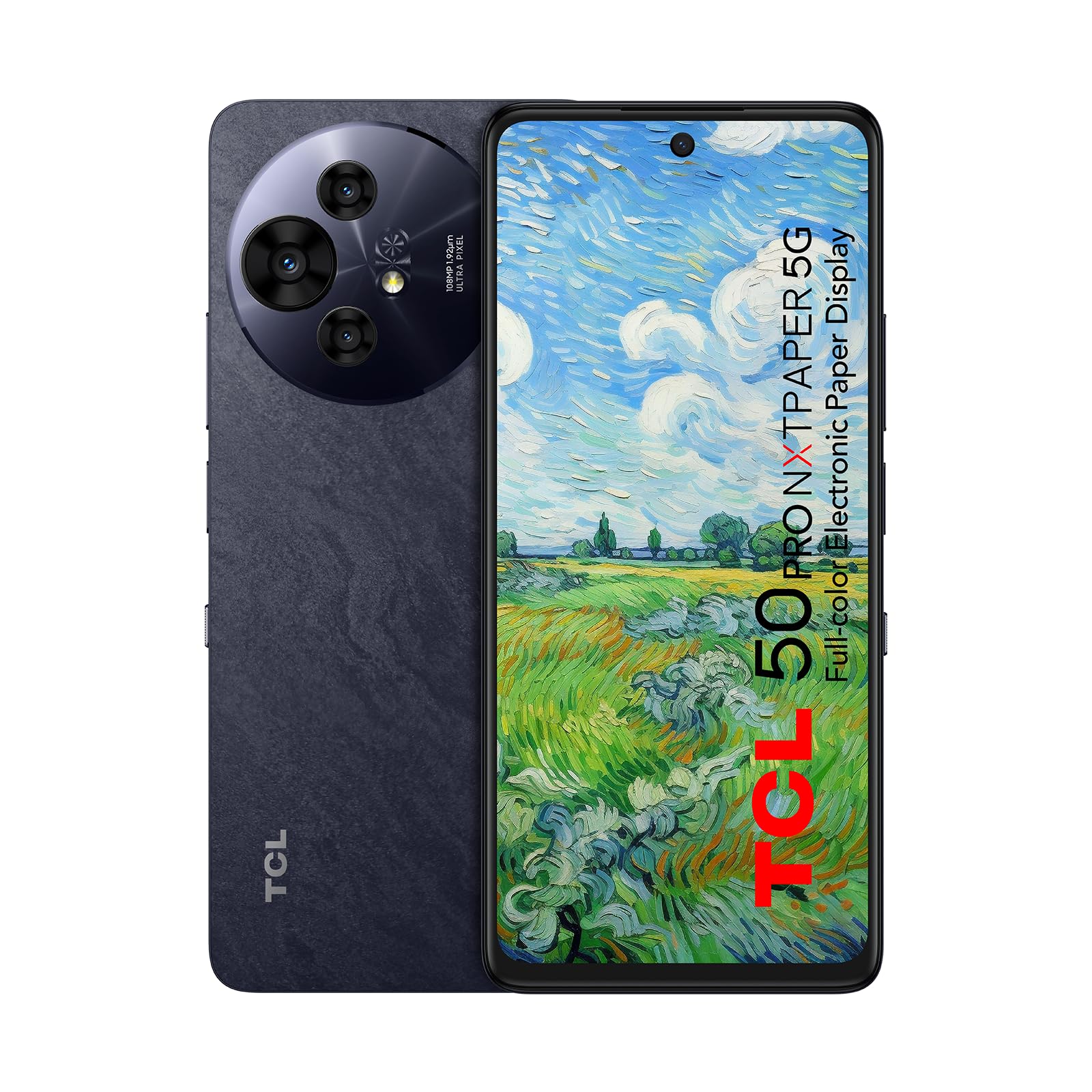 TCL 50 Pro NXTPAPER 5G Unlocked Android Smartphone, 6.8" Full HD+ 120Hz NXTPAPER Display, 512GB Storage, 8GB RAM, 108MP Triple Camera, 5010mAh Battery,Moon gray, with Acc Pack