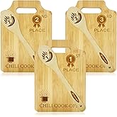 YEXEXINM 3 Sets Chili Cook Off Trophies with Cutting Board, Spoon, 1st to 3rd Place Chili Competition Gift & Decoration